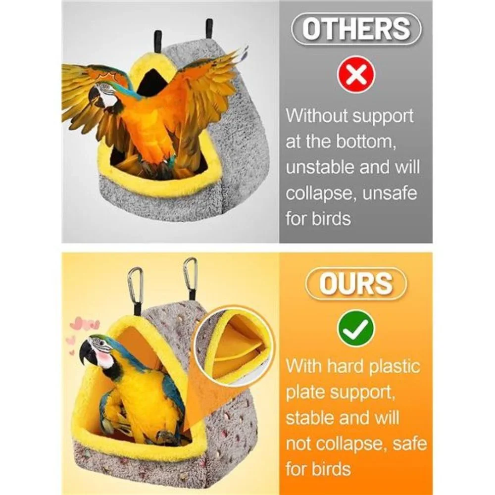 Large Winter Warm Bird Nest House, Comfortable Bird Bed for Cage with Mat